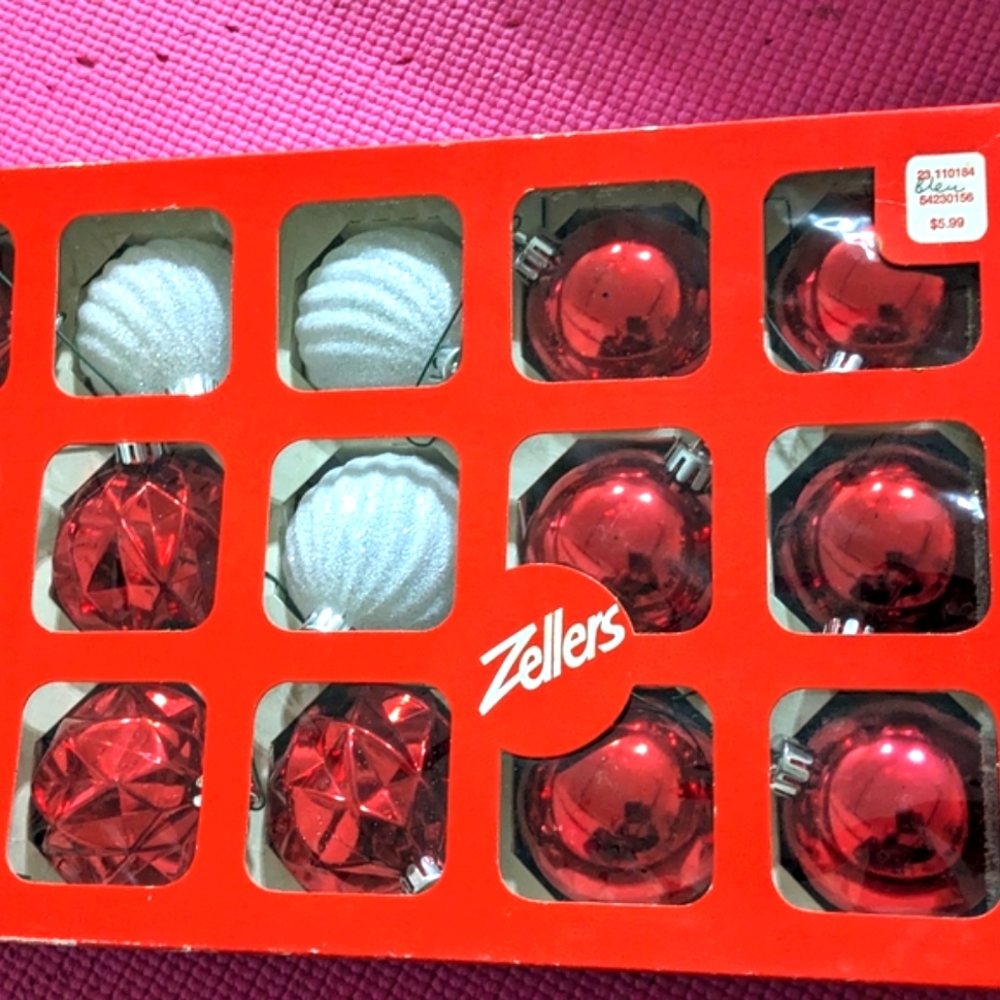 Vintage Zellers Christmas Ornaments Set of 18